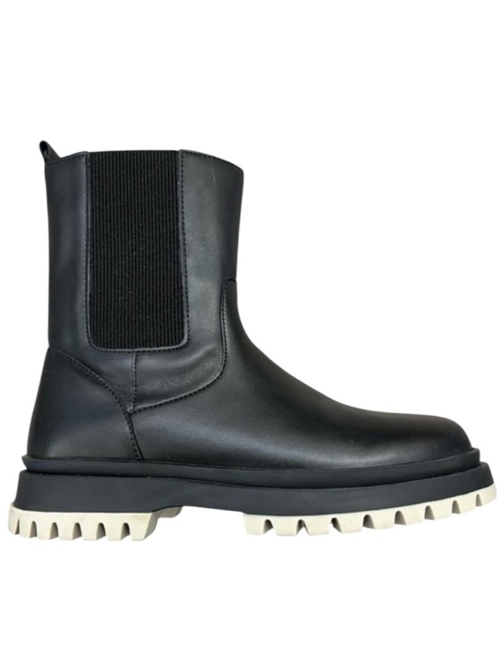 Zara Lug Sole Lower Calf Boot Light Black Grey Sole 37 EU / 6.5 US